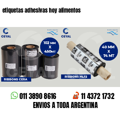etiquetas adhesivas hoy alimentos