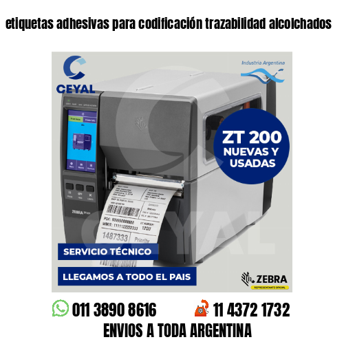 etiquetas adhesivas para codificación trazabilidad alcolchados