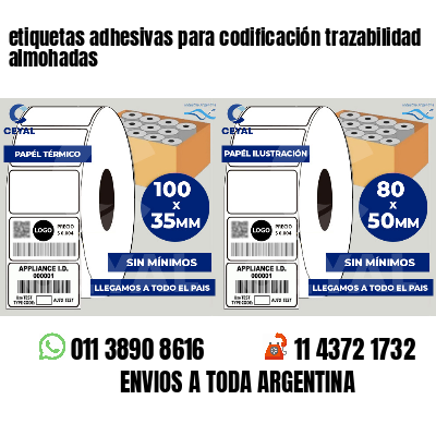 etiquetas adhesivas para codificación trazabilidad almohadas