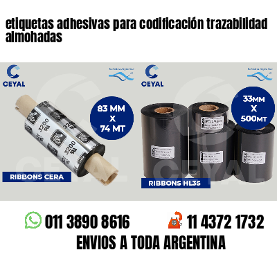 etiquetas adhesivas para codificación trazabilidad almohadas