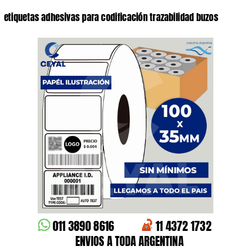 etiquetas adhesivas para codificación trazabilidad buzos