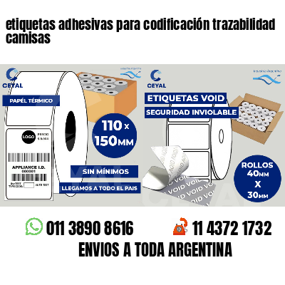 etiquetas adhesivas para codificación trazabilidad camisas