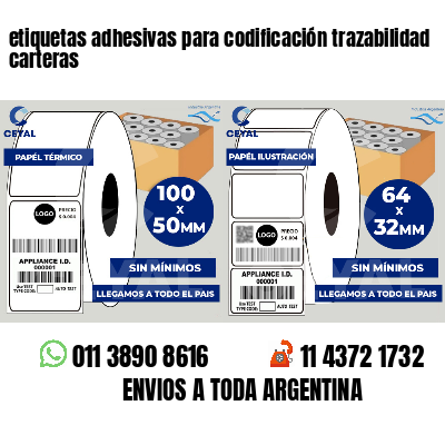 etiquetas adhesivas para codificación trazabilidad carteras
