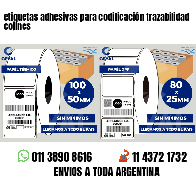 etiquetas adhesivas para codificación trazabilidad cojines
