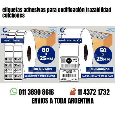 etiquetas adhesivas para codificación trazabilidad colchones