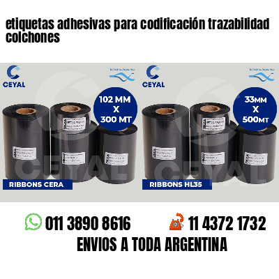 etiquetas adhesivas para codificación trazabilidad colchones