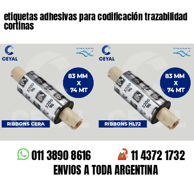 etiquetas adhesivas para codificación trazabilidad cortinas