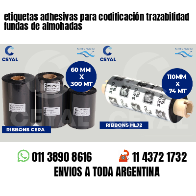 etiquetas adhesivas para codificación trazabilidad fundas de almohadas