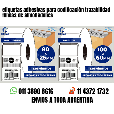 etiquetas adhesivas para codificación trazabilidad fundas de almohadones