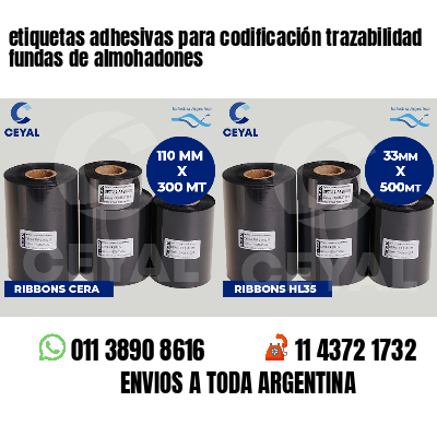 etiquetas adhesivas para codificación trazabilidad fundas de almohadones