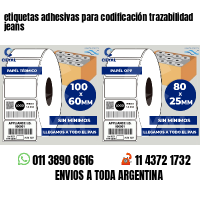 etiquetas adhesivas para codificación trazabilidad jeans