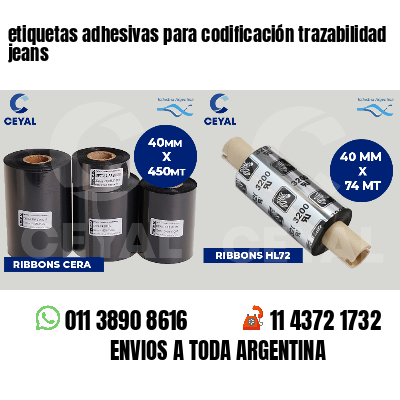 etiquetas adhesivas para codificación trazabilidad jeans