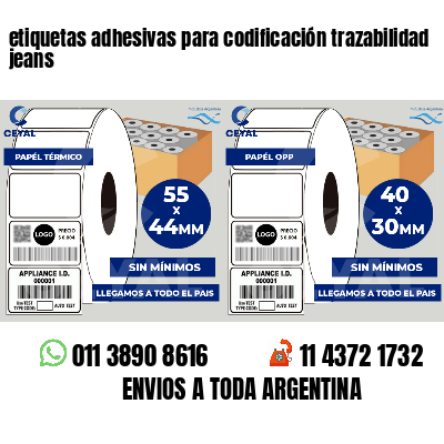 etiquetas adhesivas para codificación trazabilidad jeans