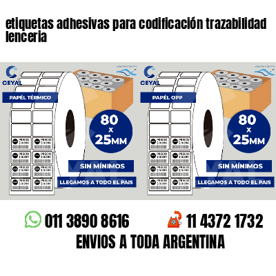 etiquetas adhesivas para codificación trazabilidad lenceria