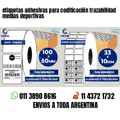 etiquetas adhesivas para codificación trazabilidad medias deportivas