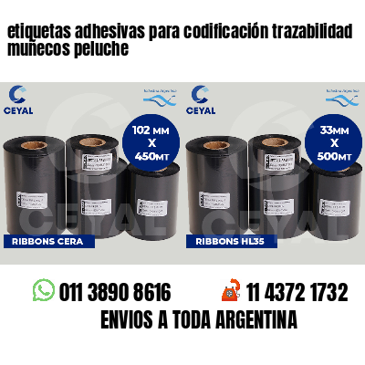 etiquetas adhesivas para codificación trazabilidad muñecos peluche