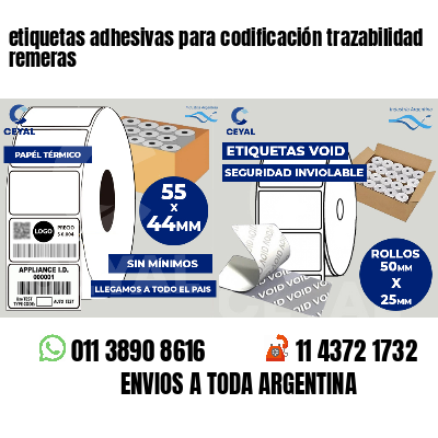 etiquetas adhesivas para codificación trazabilidad remeras