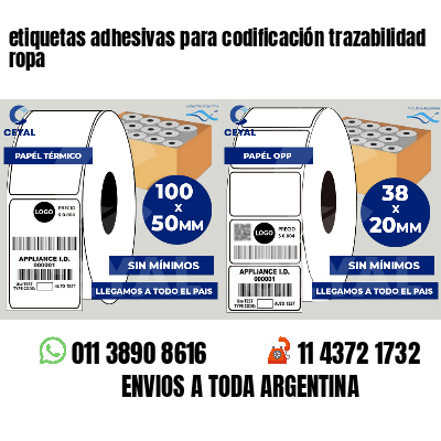 etiquetas adhesivas para codificación trazabilidad ropa