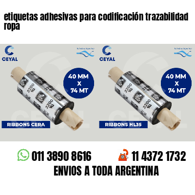 etiquetas adhesivas para codificación trazabilidad ropa