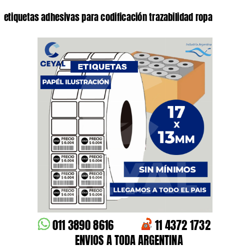 etiquetas adhesivas para codificación trazabilidad ropa