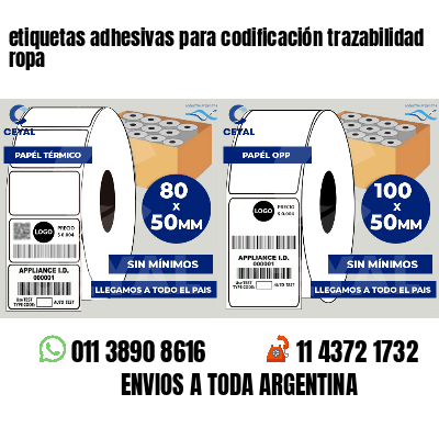 etiquetas adhesivas para codificación trazabilidad ropa