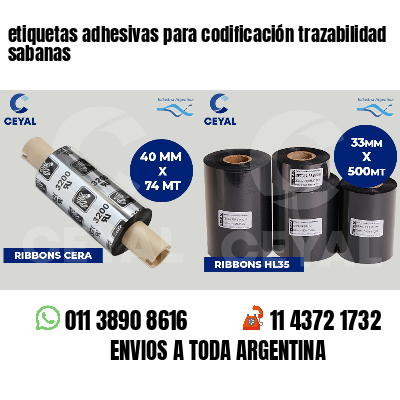 etiquetas adhesivas para codificación trazabilidad sabanas