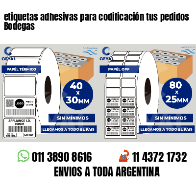 etiquetas adhesivas para codificación tus pedidos Bodegas