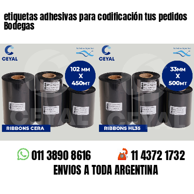 etiquetas adhesivas para codificación tus pedidos Bodegas