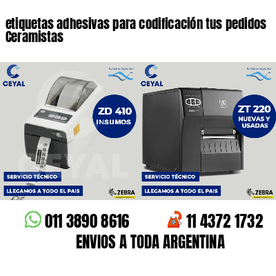 etiquetas adhesivas para codificación tus pedidos Ceramistas