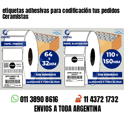 etiquetas adhesivas para codificación tus pedidos Ceramistas