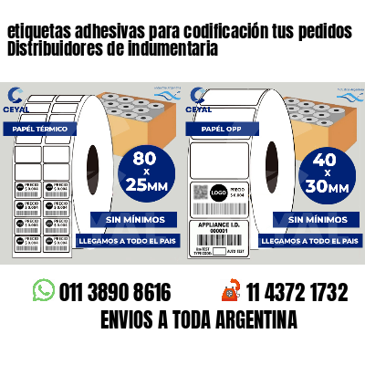 etiquetas adhesivas para codificación tus pedidos Distribuidores de indumentaria
