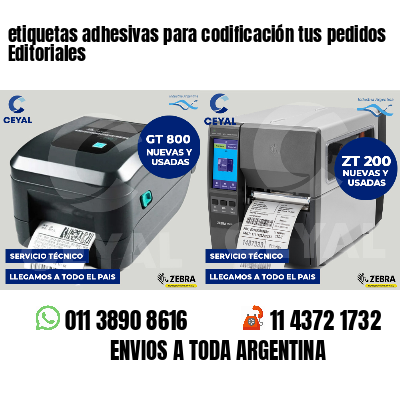 etiquetas adhesivas para codificación tus pedidos Editoriales