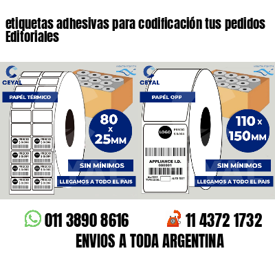 etiquetas adhesivas para codificación tus pedidos Editoriales