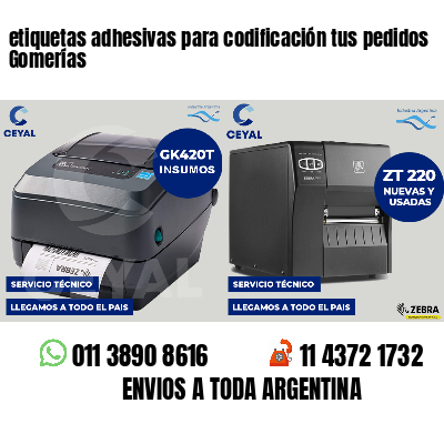 etiquetas adhesivas para codificación tus pedidos Gomerías