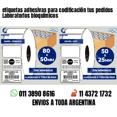 etiquetas adhesivas para codificación tus pedidos Laboratorios bioquímicos