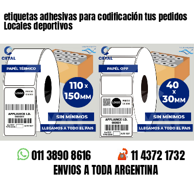 etiquetas adhesivas para codificación tus pedidos Locales deportivos