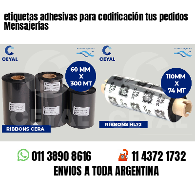 etiquetas adhesivas para codificación tus pedidos Mensajerías