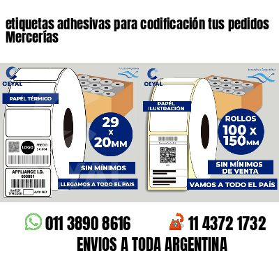 etiquetas adhesivas para codificación tus pedidos Mercerías