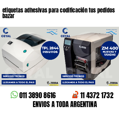 etiquetas adhesivas para codificación tus pedidos bazar
