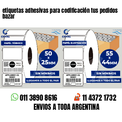 etiquetas adhesivas para codificación tus pedidos bazar