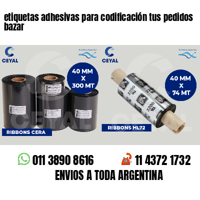 etiquetas adhesivas para codificación tus pedidos bazar
