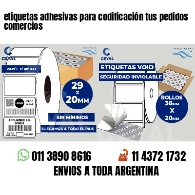 etiquetas adhesivas para codificación tus pedidos comercios