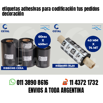 etiquetas adhesivas para codificación tus pedidos decoración