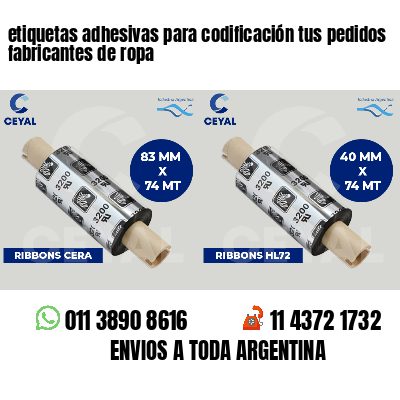 etiquetas adhesivas para codificación tus pedidos fabricantes de ropa