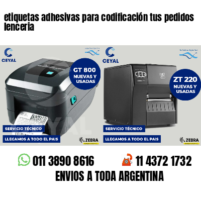 etiquetas adhesivas para codificación tus pedidos lenceria