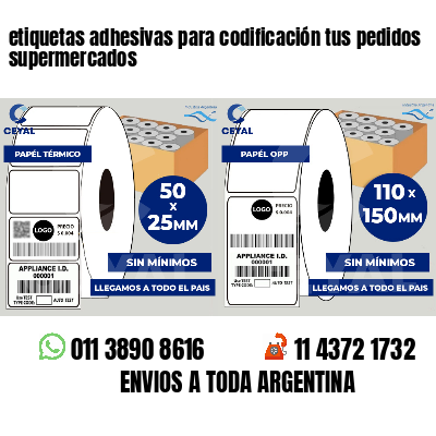 etiquetas adhesivas para codificación tus pedidos supermercados