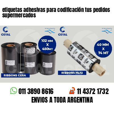 etiquetas adhesivas para codificación tus pedidos supermercados