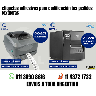 etiquetas adhesivas para codificación tus pedidos textileras