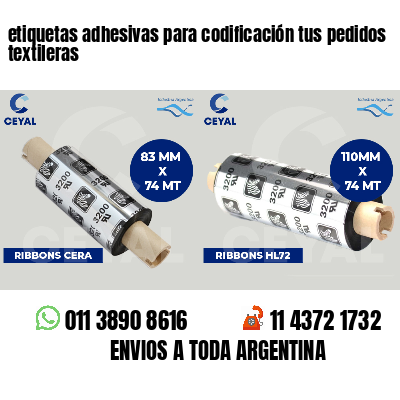 etiquetas adhesivas para codificación tus pedidos textileras