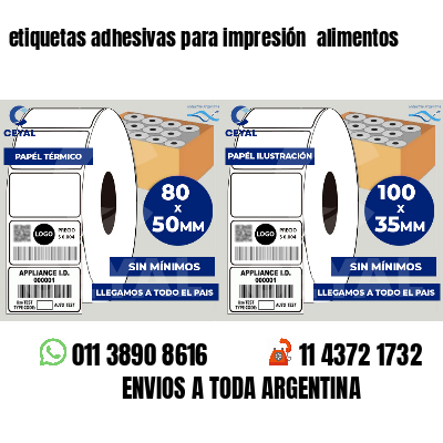 etiquetas adhesivas para impresión alimentos